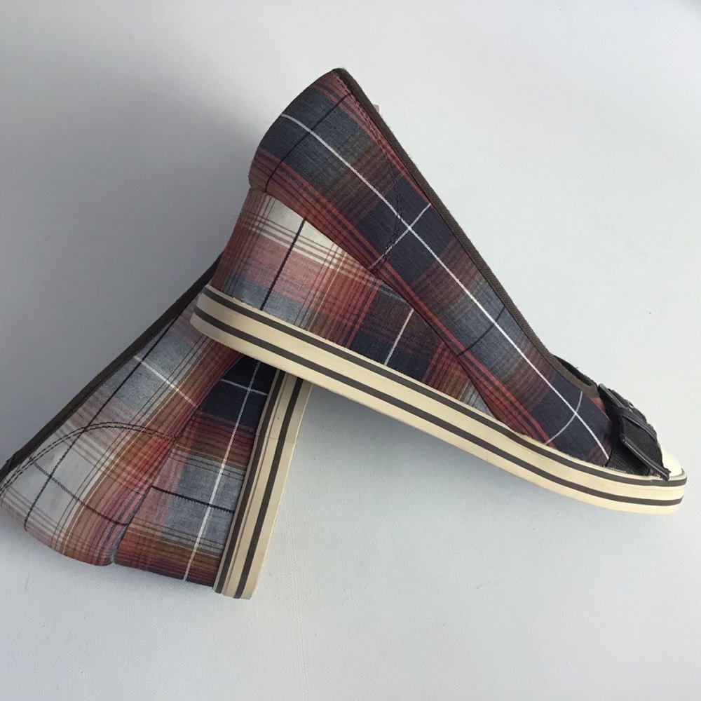 Hot Tomato | Plaid Wedge Sneakers Size 10